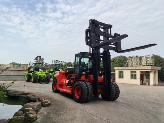 1800mm Fork Length Heavy Lift Forklift with Front Or Rear Wheel Steering Type 0-20 Km/h Speed