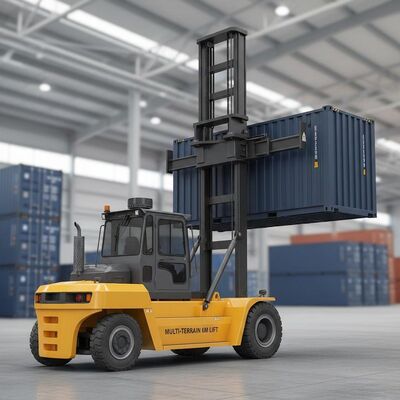 40 Ton Shipyard Heavy Duty Forklift Truck Handling Large Steel Blocks Safely