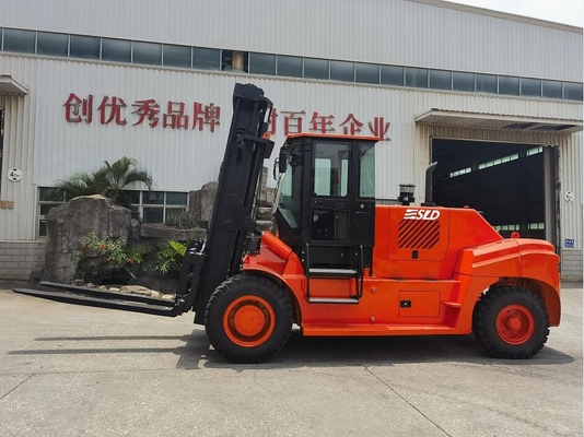 Orange Red Heavy Lift Forklift with 3000mm Mast Lifting Height