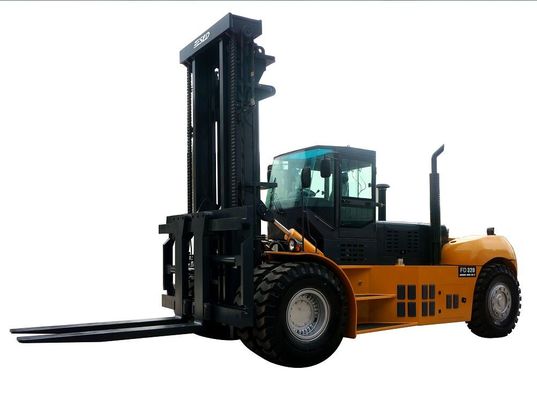 Enclosed A/C Cab Diesel Heavy Lift Forklift For Heavy Duty Material Handling