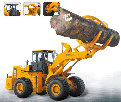 10T Wood Grapple Tractor Hydraulic Log Loader With Trailer Farm